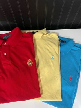 Ralph Lauren Polo Shirts in Red, Yellow, Blue